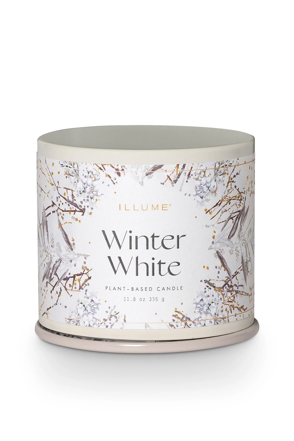Illume Large Boxed Crackle Glass Candle Winter White