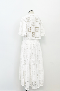 Andolina Crochet Lace Midi Skirt