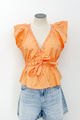 Andy Poplin Puff Sleeve Bow Top