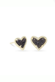 Ari Heart Druzy Stud Earrings