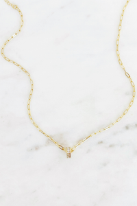 Baguette Rondelle Paperclip Necklace