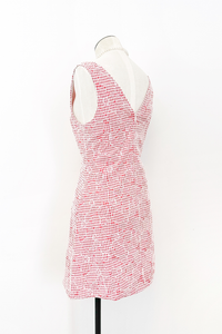 Carmine Embroidered Gingham Mini Dress