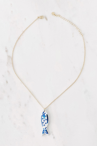 Ceramic Fish Pendant Necklace