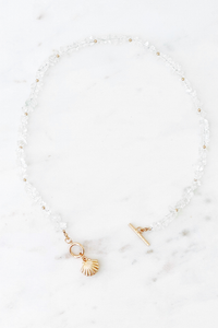 Chip Stone & Shell Toggle Necklace