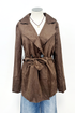 Coffee Bean Short Suede Trench