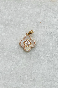 MOP & CZ Clover Charm