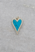 CZ Edge Elongated Turquoise Heart Charm