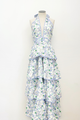 Electric Floral Tiered Halter Dress