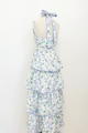 Electric Floral Tiered Halter Dress