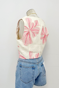 Embroidered Floral Vest
