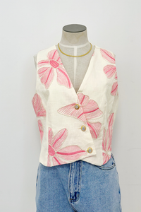 Embroidered Floral Vest