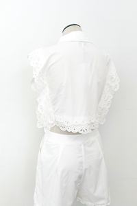 Eyelet Edge Bib Blouse