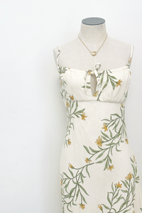 Fiona Linen Floral Maxi Dress