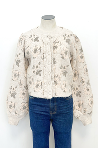 Floral Jacquard Cardigan