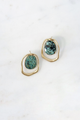 Frame Stone Earrings Gold