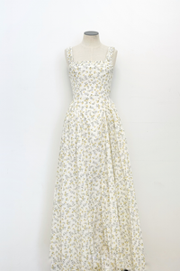Gathered Floral Midi Dress