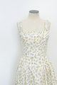 Gathered Floral Midi Dress