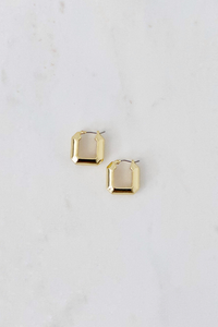 Gold Square Small Hoop