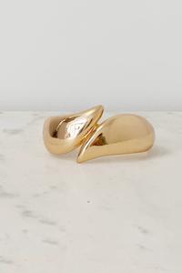 Gold Teardrop Crossover Cuff Bracelet