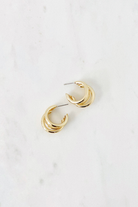 Gold Triple Open Hoop