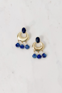 Lapis Shell Drop Earrings