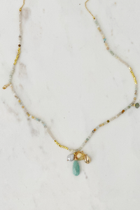 Long Cluster Charm Necklace