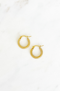 Micaela Textured Huggie Hoop Earring