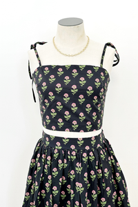Midnight Floral Crop Top
