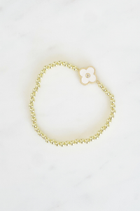 4mm Gold Bead Clover Bracelet