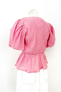 Mylah Puff Sleeve Peplum Top