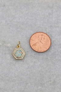 Opal Hexagon Charm