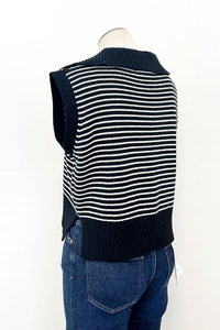 Paula Stripe Collared Knit Top