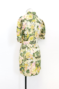 Pear Floral Button Up Dress