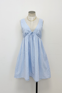 Plunge Lace Trim Mini Dress