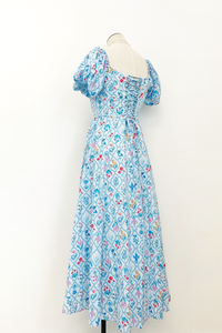 Puff Sleeve Corset Midi Dress