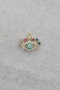 Rainbow CZ Evil Eye Charm