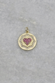 Ruby Heart Coin Charm