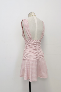 Ruched Shirting Mini Dress