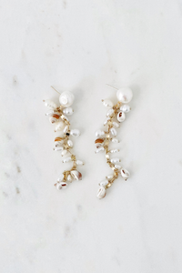Shell & Pearl Cluster Earring