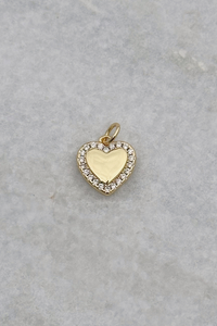 Shiny CZ Edge Heart Charm