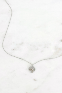 Silver Diamond Cut Clover Necklace