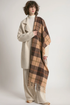 Langford Tartaan Scarf-Tan