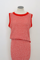 Tomato Stripe Knit Sleeveless Top