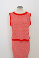 Tomato Stripe Knit Sleeveless Top