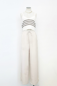 Write Poetry Tied Waist Wide Leg Pant