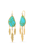 Charming Feather Drop Turquoise Earrings