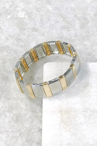 2 Tone Metal Tile Bracelet