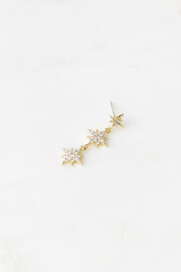 CZ Starburst Dangle Earrings