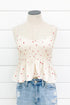 Flying Hearts Shirred Crop Top