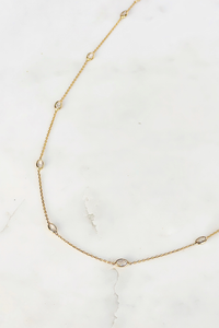 Oval CZ Chain Necklace